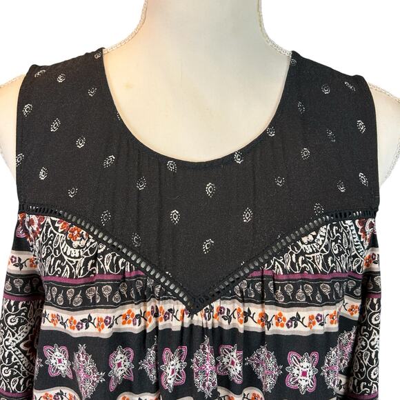 Susina Top Women Sze 1X Black White Paisley Cold Shoulder Bohemian Casual Blouse - Picture 6 of 12
